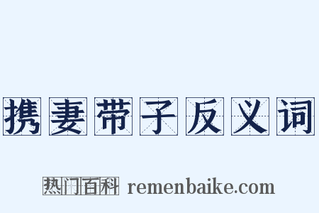 携妻带子反义词是什么意思的图片